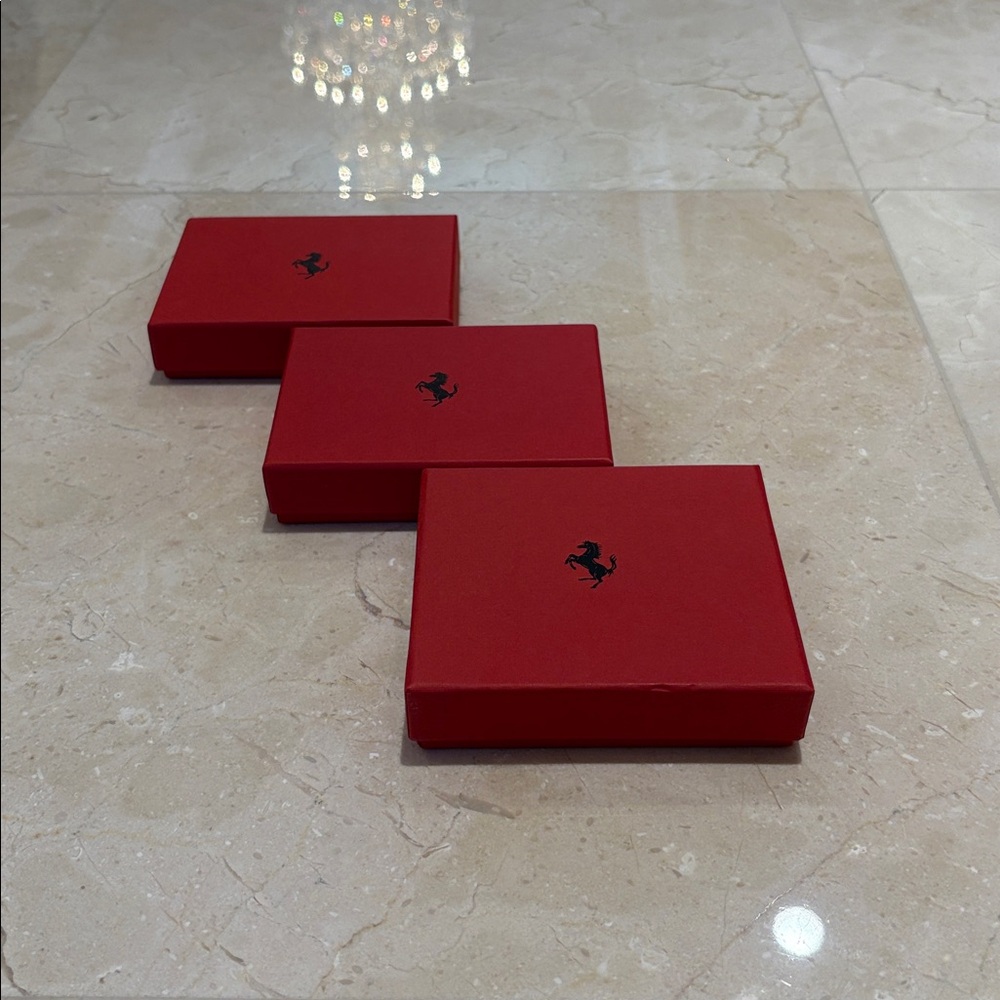 Ferrari Red Gift Boxes with Black Prancing Horse Logo